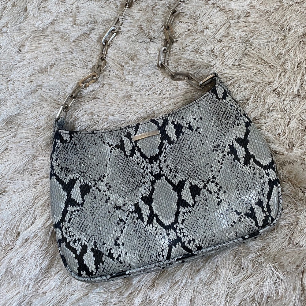 Nine West Snake Skin Shoulder Bag w/ Chain detail